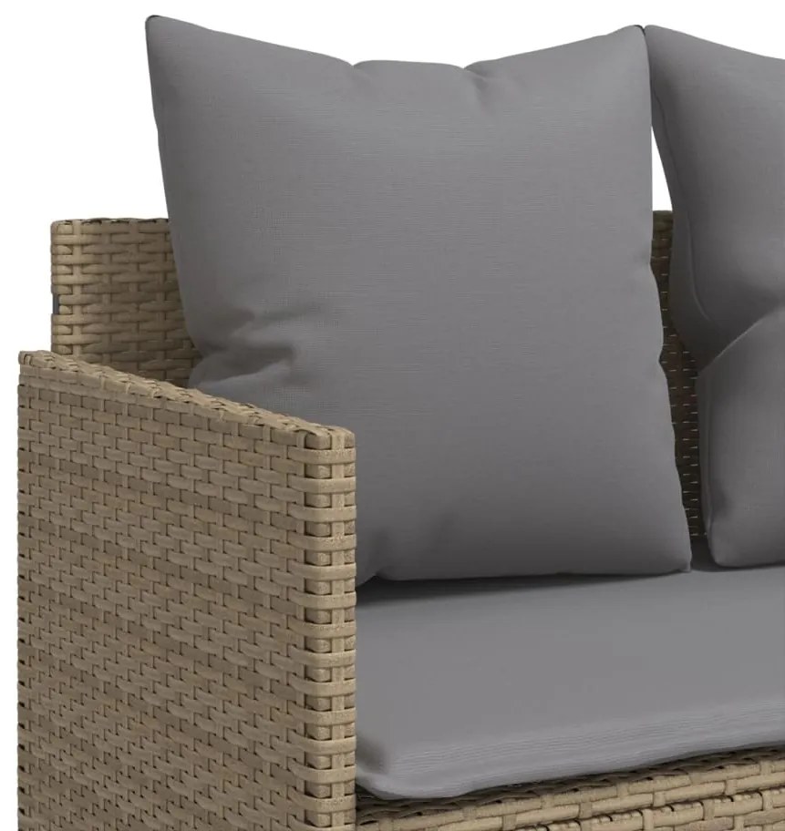 5 pcs conjunto de sofás p/ jardim com almofadões vime PE bege