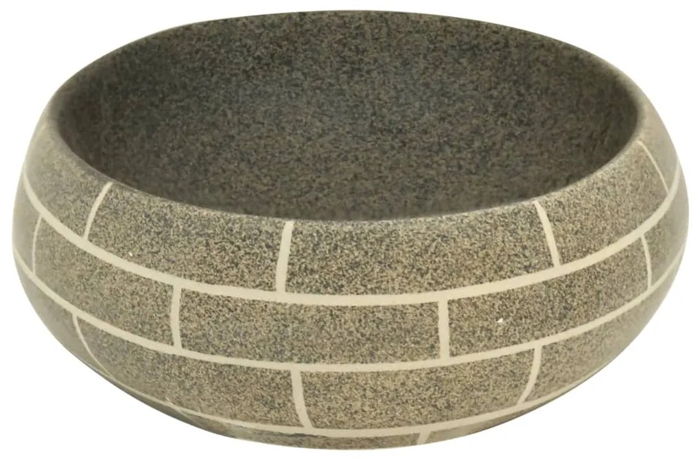 Lavatório de bancada oval 59x40x15 cm cerâmica multicor