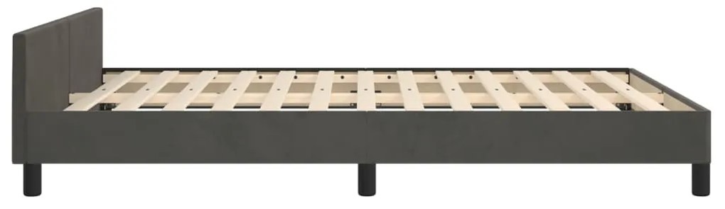 Estrutura de cama sem colchão 140x190 cm veludo cinzento-escuro