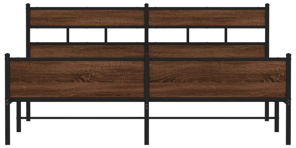 Estrutura cama sem colchão 180x200 cm metal carvalho castanho