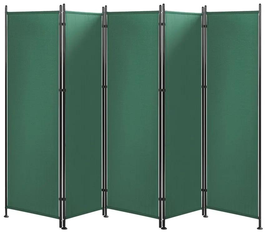 Biombo com 5 painéis 270 x 170 cm verde NARNI Beliani