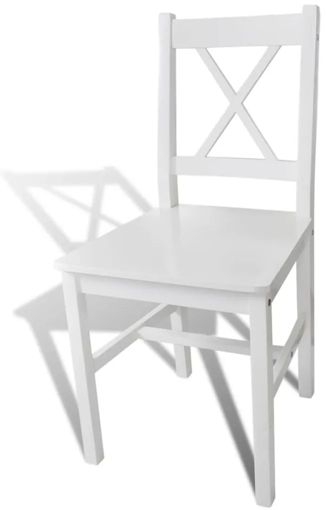 Cadeiras de jantar 6 pcs madeira de pinho branco