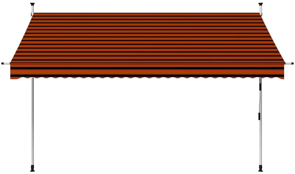 Toldo retrátil manual 300 cm laranja e castanho