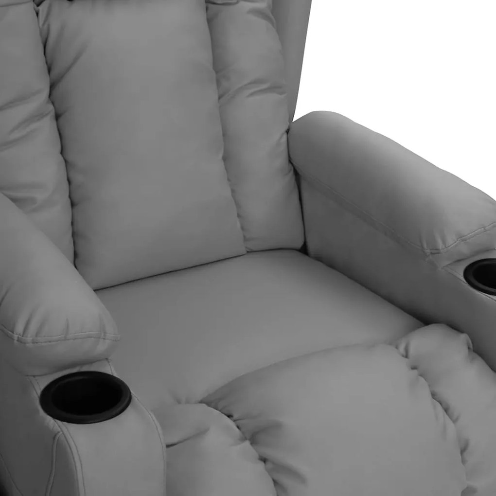 Poltrona elevatória couro artificial cinzento