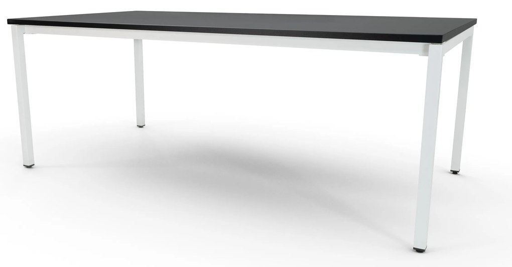 Mesa de Reunião 2400x1200mm - Alfa Branco/Preto