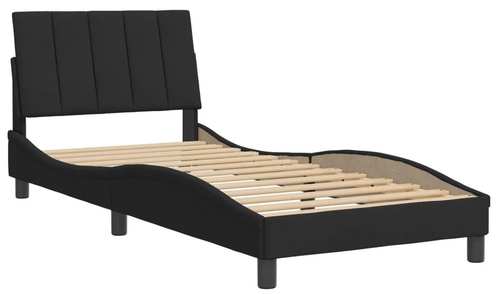 Estrutura de cama c/ cabeceira 90x200 cm veludo preto