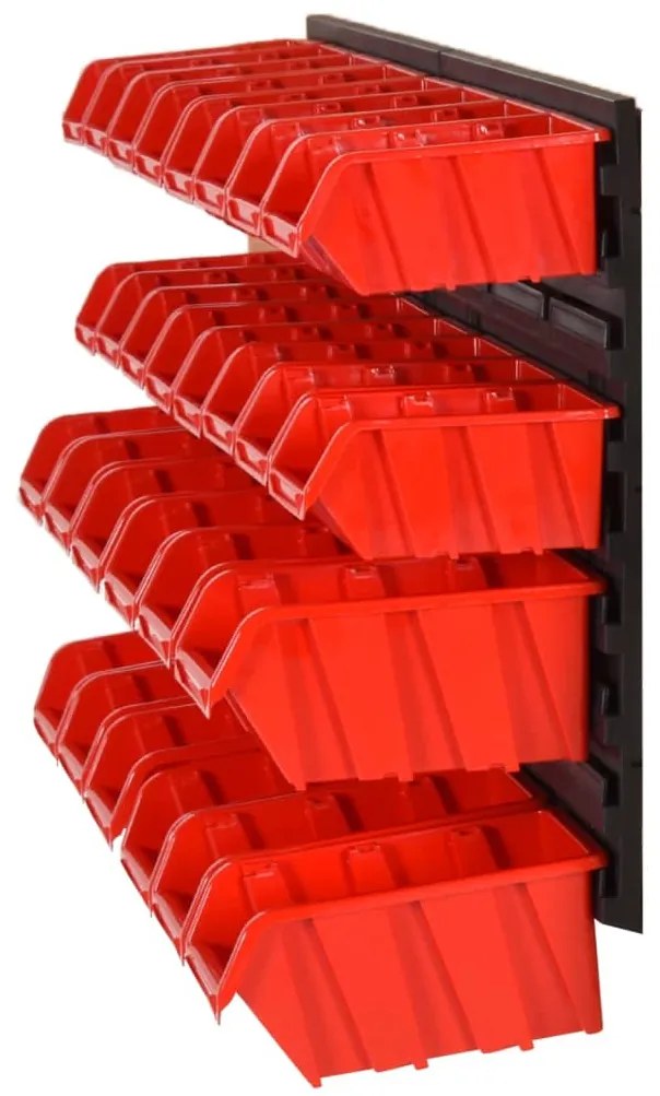 30pcs conjunto prateleiras de oficina 77x39cm PP preto/vermelho