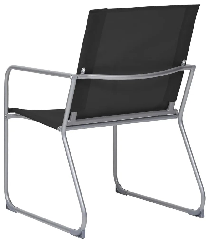 4 pcs conjunto lounge para jardim tecido e aço preto