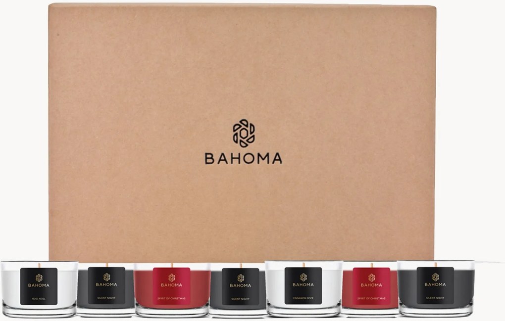 Mini velas perfumadas Festive (cassis, agulhas de pinheiro, âmbar), conjunto de 10