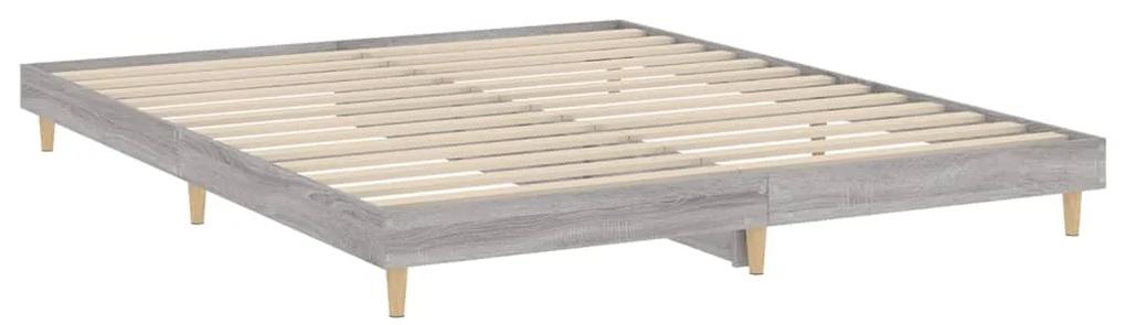 Estrutura de cama 180x200 cm derivados de madeira cinza sonoma