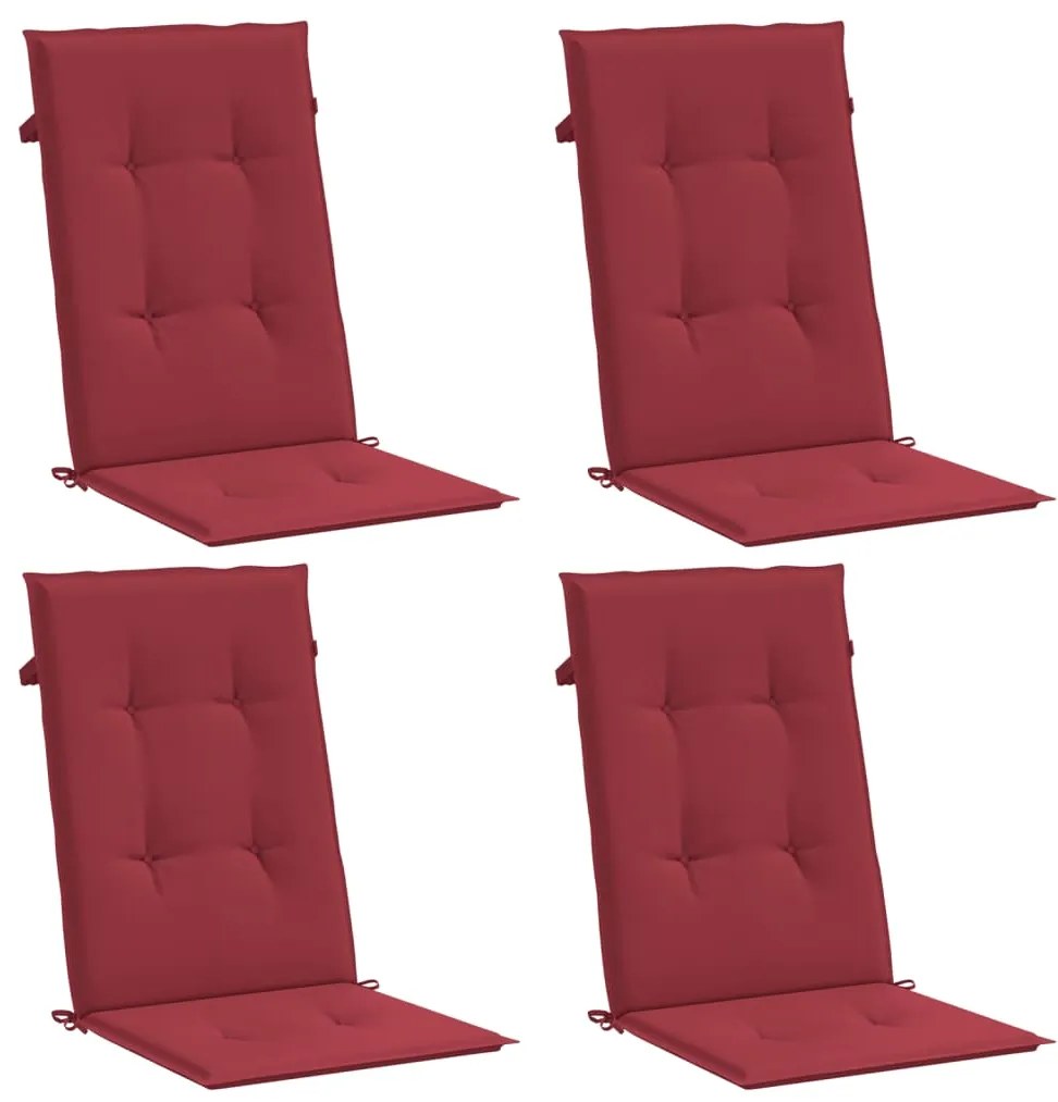 Almofadões p/ cadeiras altas jardim 4 pcs tecido vermelho tinto