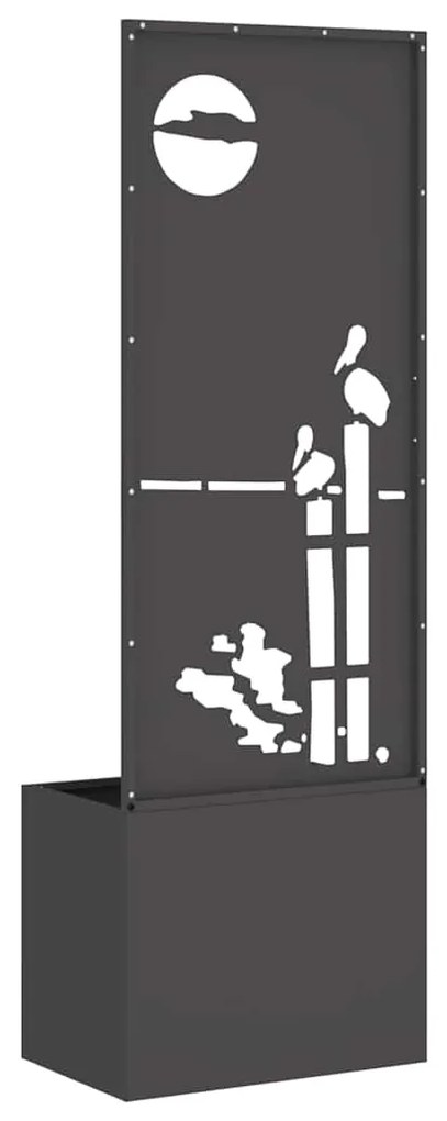 Vaso de Jardim com Painel Decorativo Preto 50 x 140 cm