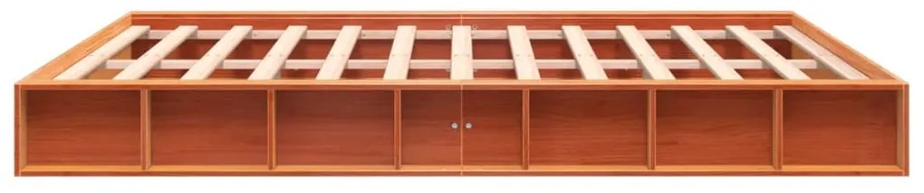 Cama sem colchão 180x200 cm pinho maciço castanho-mel