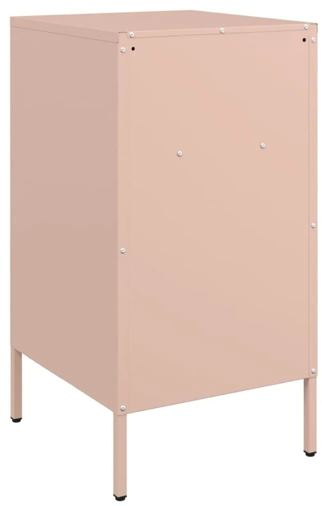 Mesas de cabeceira 2 pcs 36x39x68 cm aço rosa