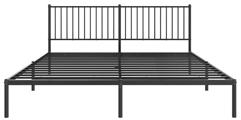 Estrutura de cama com cabeceira 183x213 cm metal preto