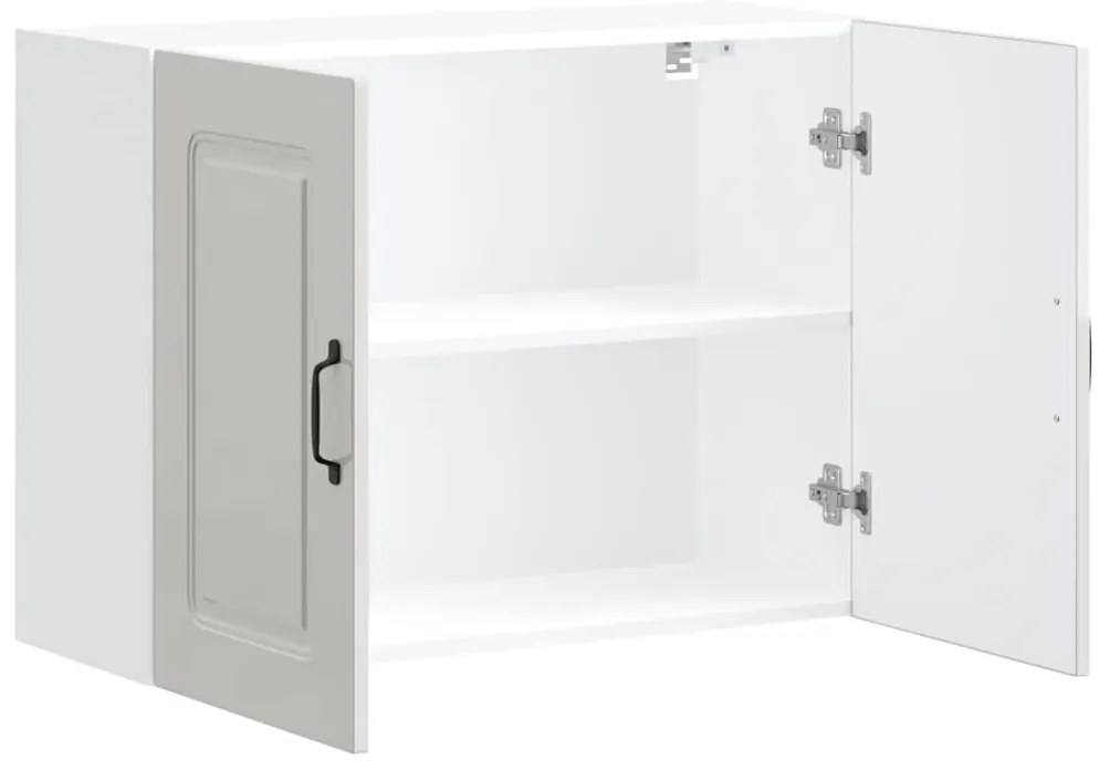 Armário de parede de cozinha Kalmar branco alto brilho