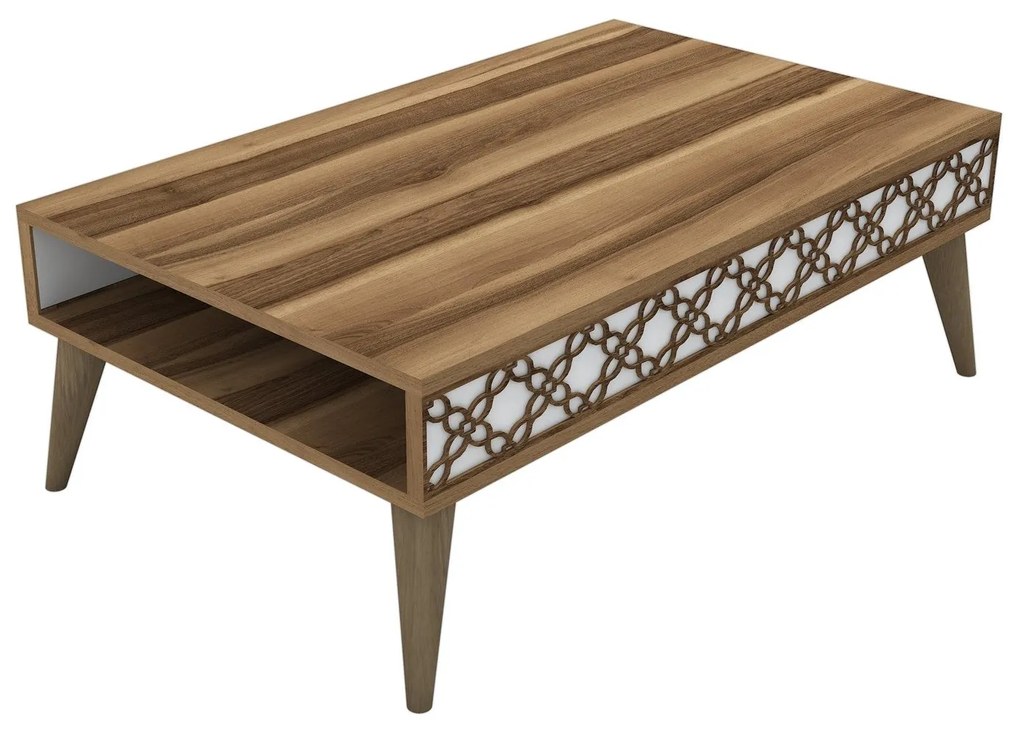 Mesa de Centro City – Nogueira e Branco – 105x36,6x60 cm