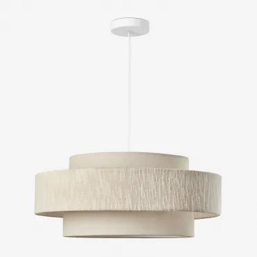 Lâmpada De Teto Pendente Lumira Ø55 Cm & Gardénia Branco - Crema Linho - Sklum