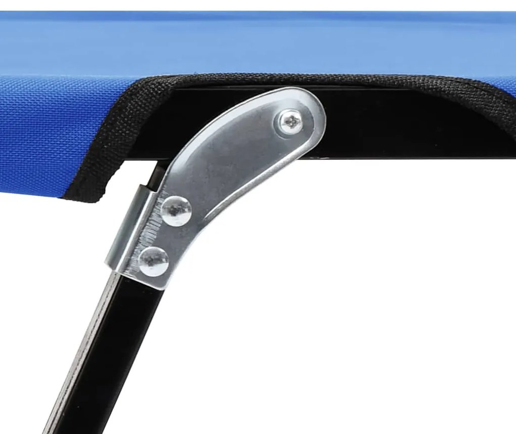 Espreguiçadeira/cama dobrável para 2 pessoas aço azul