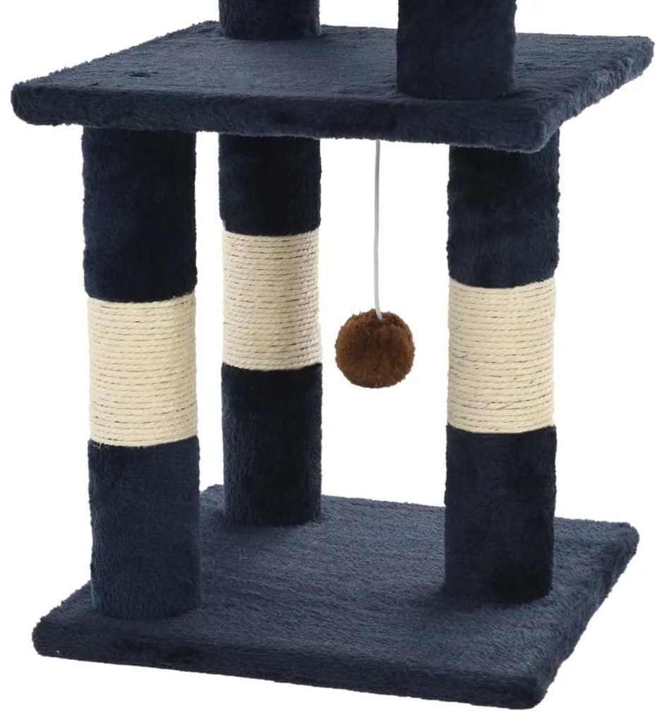 Árvore p/ gatos c/ postes arranhadores sisal 65 cm azul