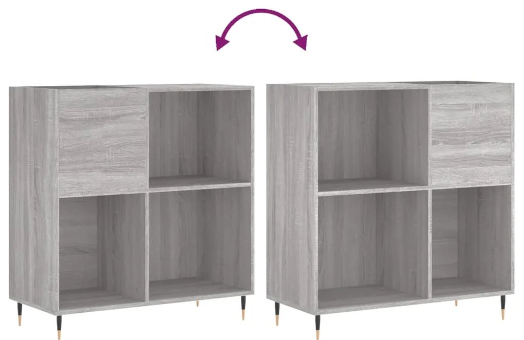 Armário p/ discos 84,5x38x89 cm derivados madeira cinza sonoma