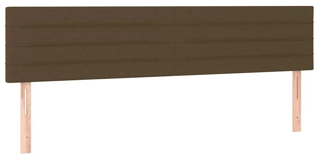 Cama box spring c/ colchão/LED 120x190cm tecido castanho-escuro