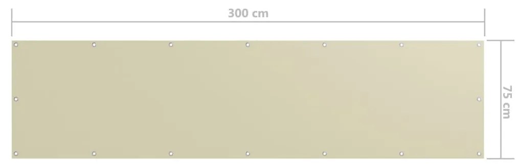 Tela de varanda 75x300 cm tecido Oxford creme