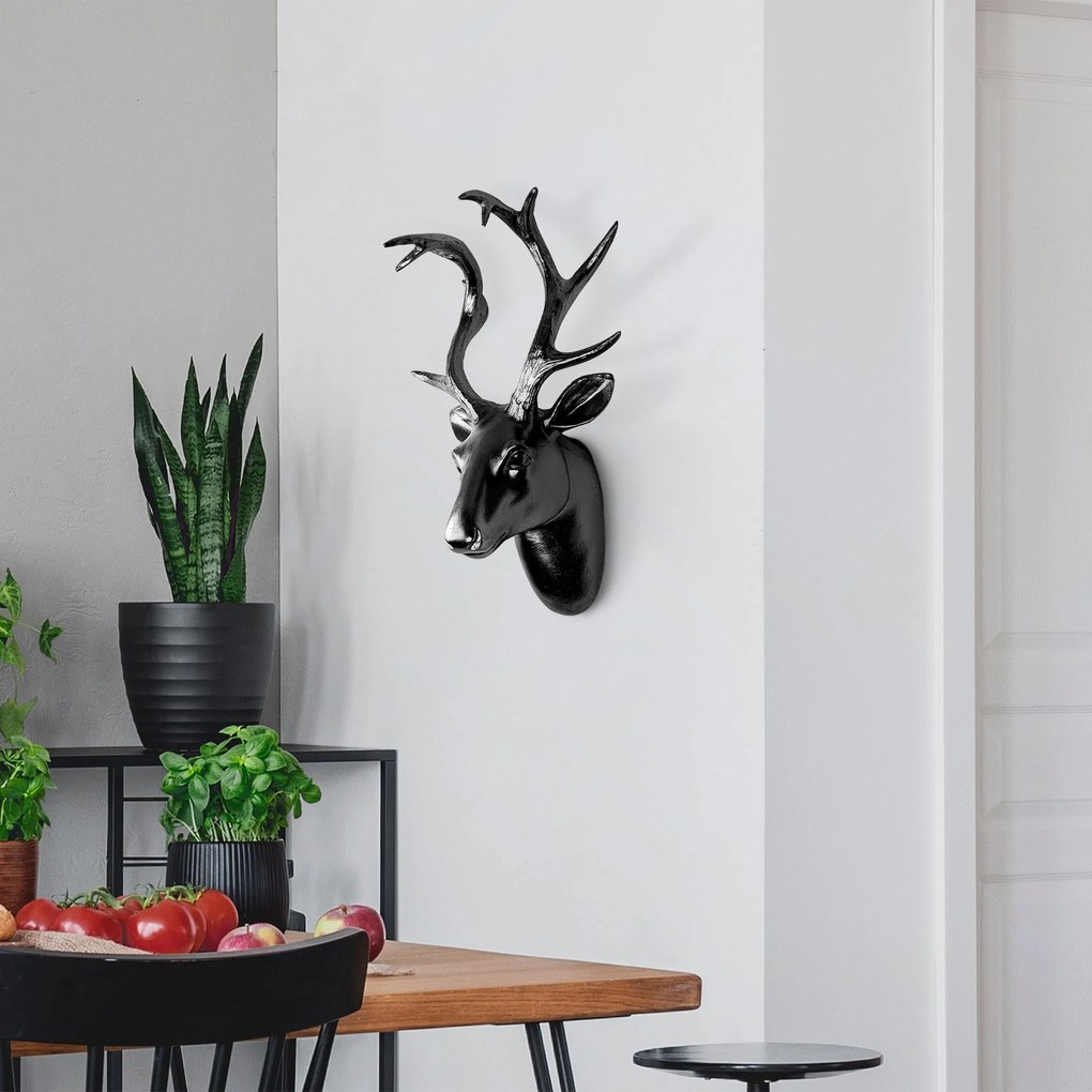 Acessório Decorativo de Parede Yak-007 – Preto – 26x38x17 cm