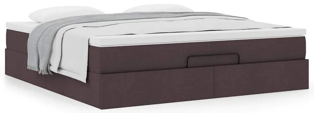 Estrutura de cama otomana com colchão 180x200cm castanho escuro