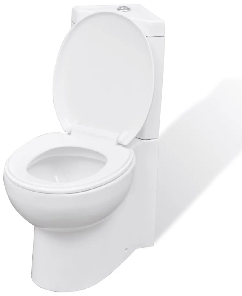 vidaXL Sanita de canto cerâmica branco
