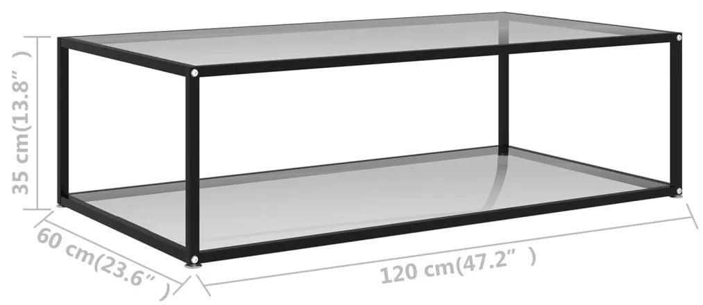 Mesa de centro 120x60x35 cm vidro temperado transparente