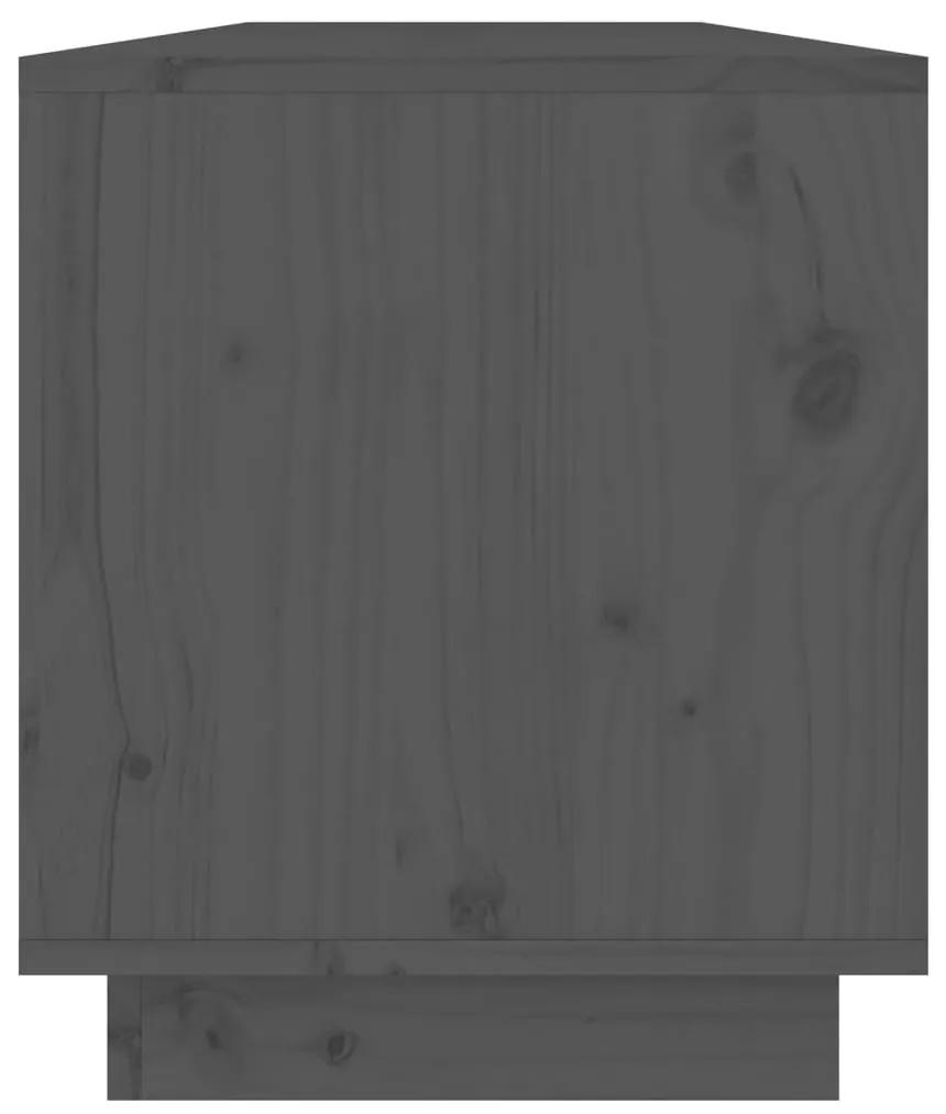 Móvel de TV 110,5x34x40 cm madeira de pinho maciça cinzento
