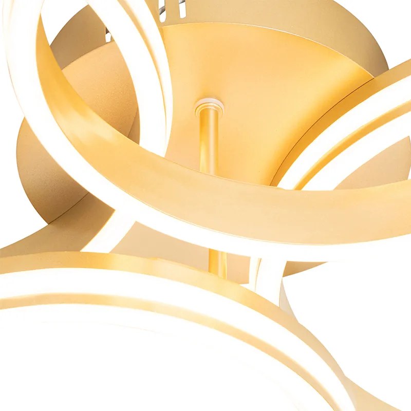 Candeeiro de teto latão com LED regulável em 3 níveis 4 luzes - Navara