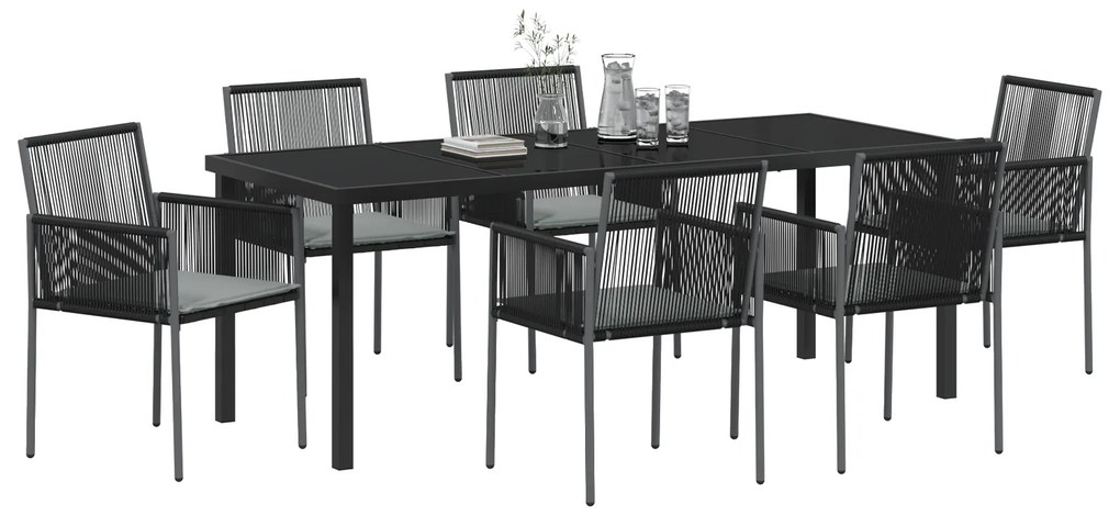 Conjunto de 4 Preto Vime PE 54x60,5x83,5 cm Durável