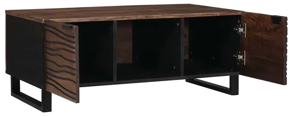 Mesa de Centro - 100x54x40 cm, de madeira maciça e com design legal.