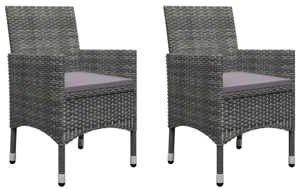3 pcs conjunto de jantar para jardim cinzento