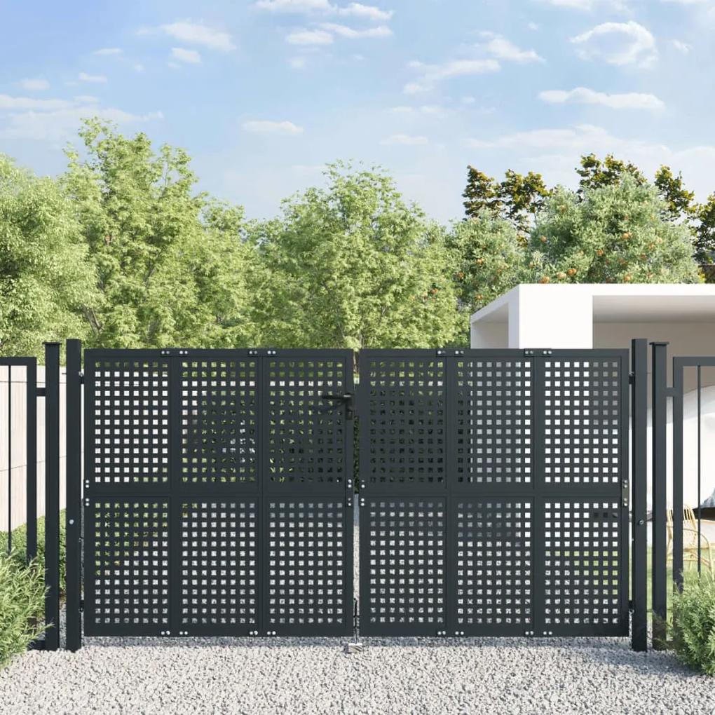 Portão de jardim 300x175 cm aço antracite