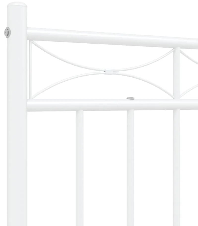 Estrutura de cama com cabeceira 120x200 cm metal branco