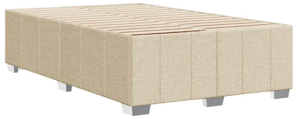 Estrutura de cama sem colchão 120x190 cm tecido creme