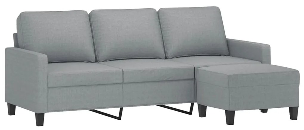 Sofá Luka Chaise Longue de 3 Lugares em Tecido - Cinzento - Design Nór