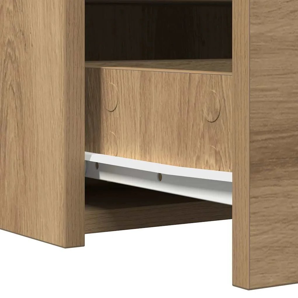 Mesa de Maquiagem Suspensa com Luzes LED - Carvalho Artesanal