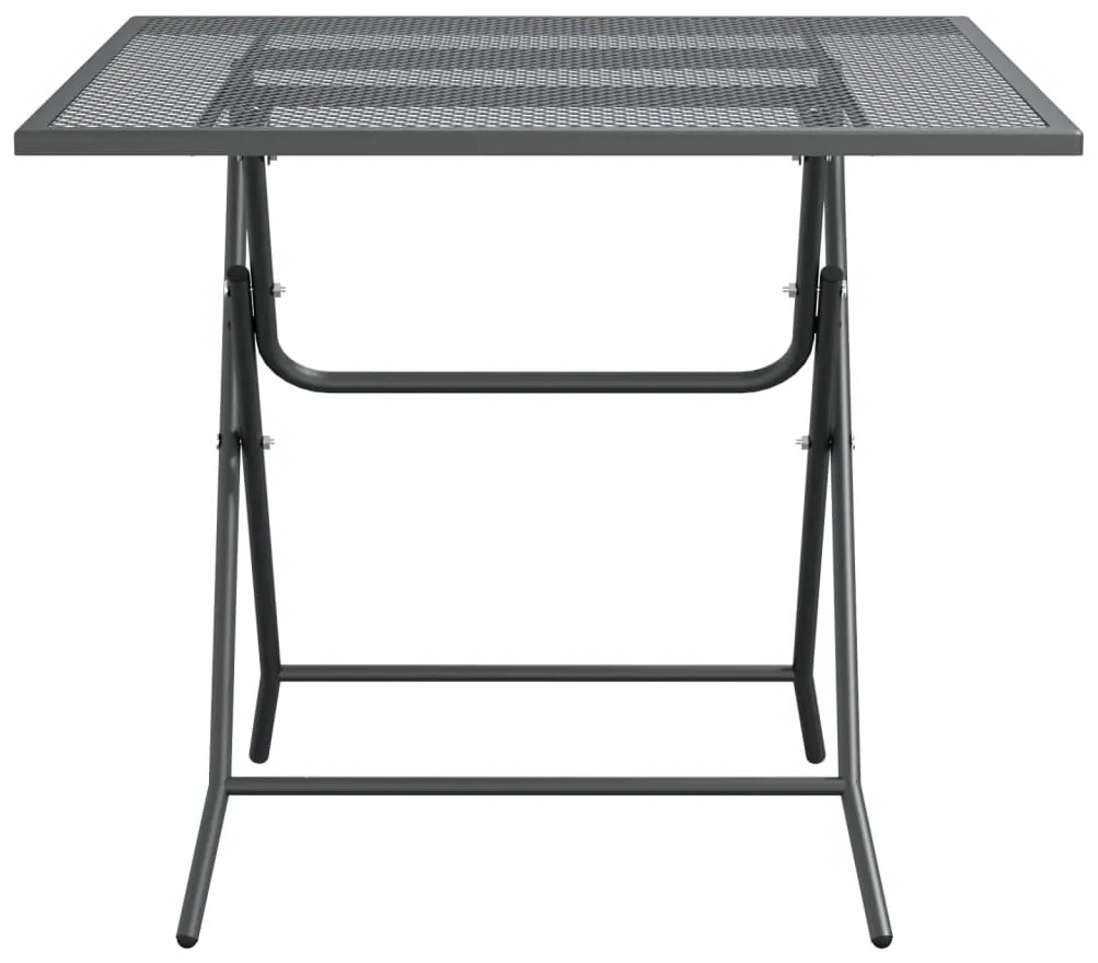 Mesa de jardim 80x80x72 cm malha metal expandido antracite