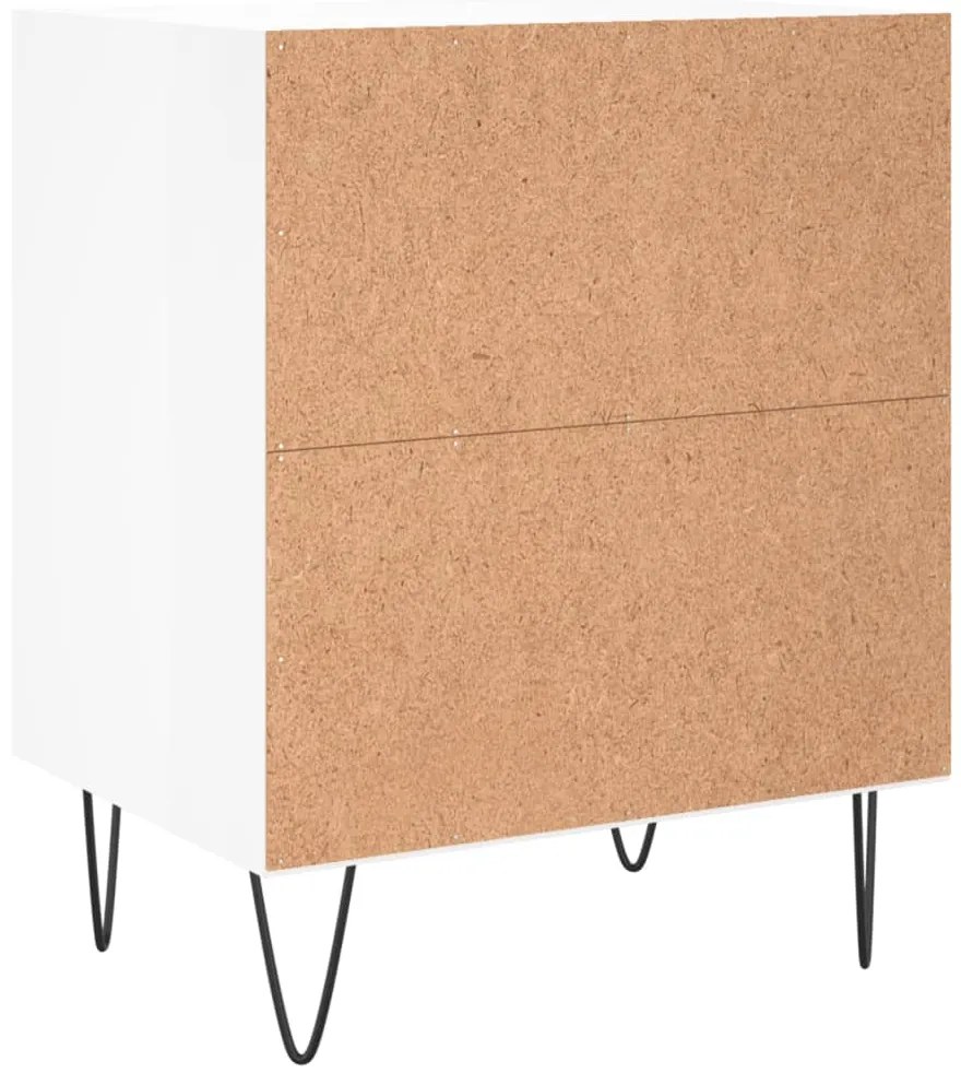 Mesa de cabeceira derivados de madeira branco brilhante