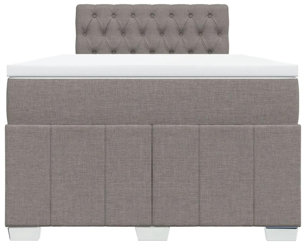 Cama boxspring c/ colchão 120x190cm tecido castanho-acinzentado