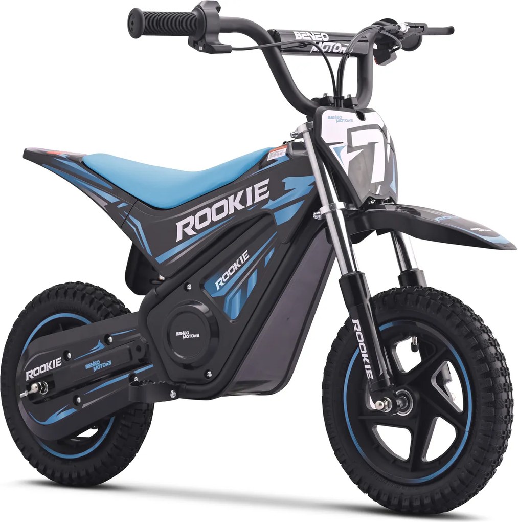 Mota elétrica para crianças ROOKIE 24 V (12"), bateria de lítio, motor sem escovas de 250 W, travão de disco Azul