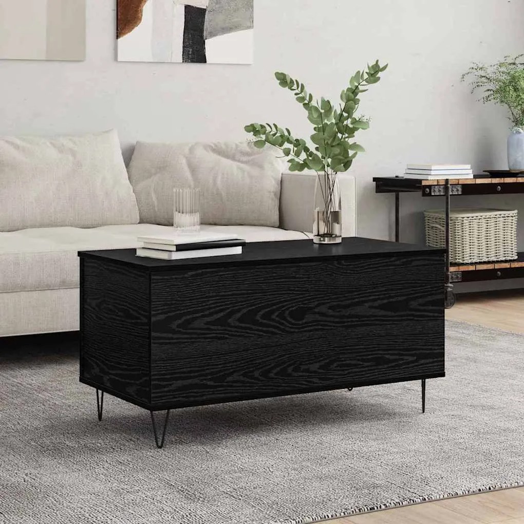 vidaXL Mesa de centro Carvalho preto 90 x 44.5 x 45 cm