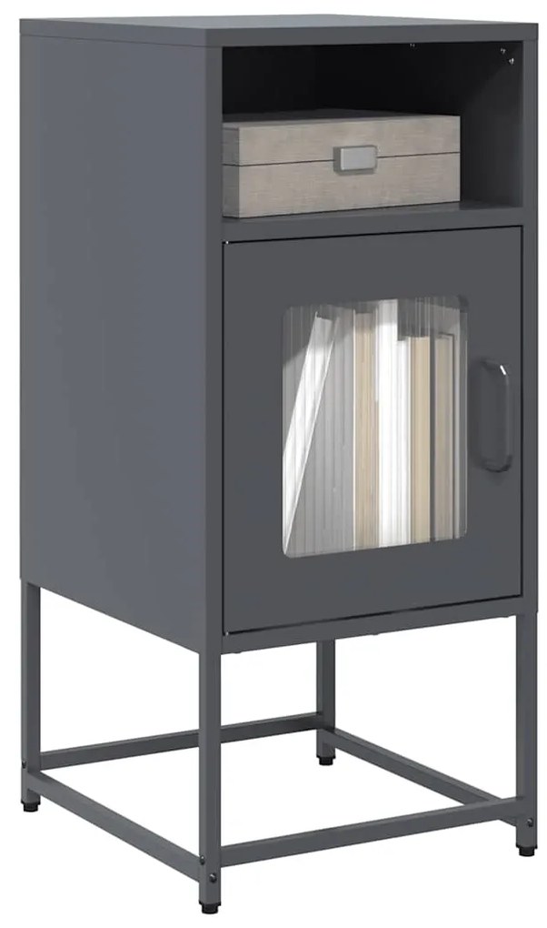 vidaXL Mesa de cabeceira 36x39x78 cm aço laminado a frio antracite