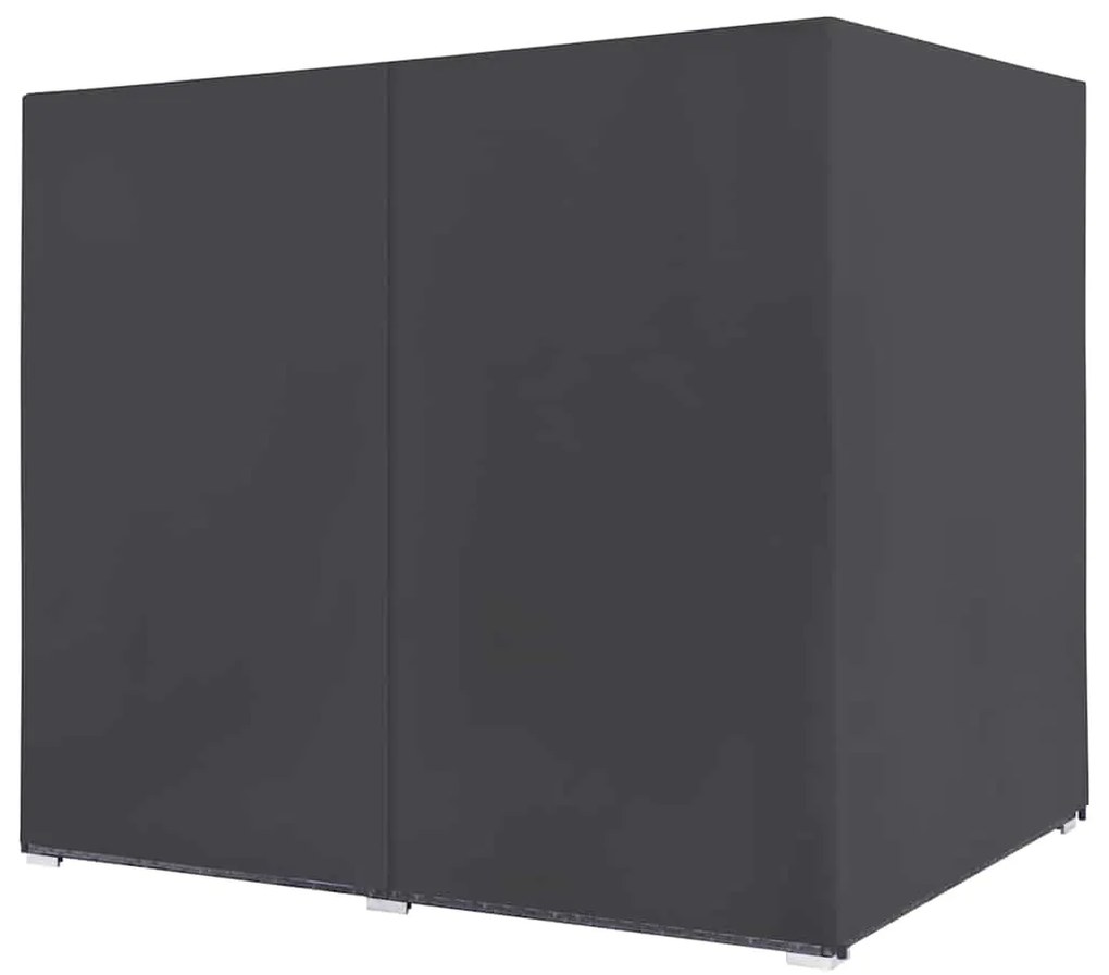 Espreguiçadeira de exterior com cortinas em vime PE cinzento