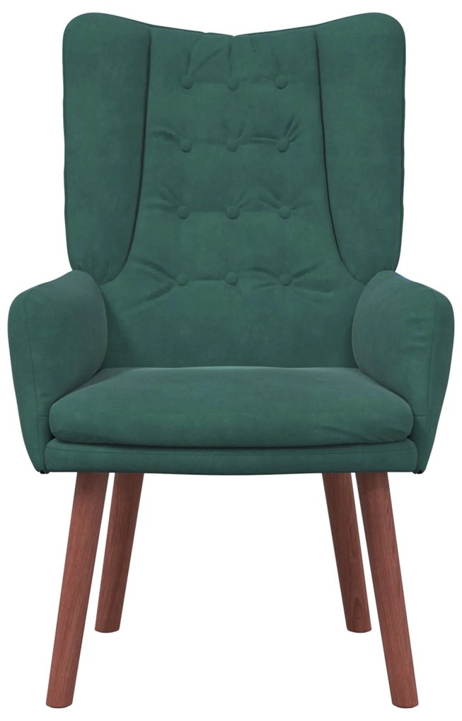 Cadeira Relaxante vidaXL Veludo Verde Escuro