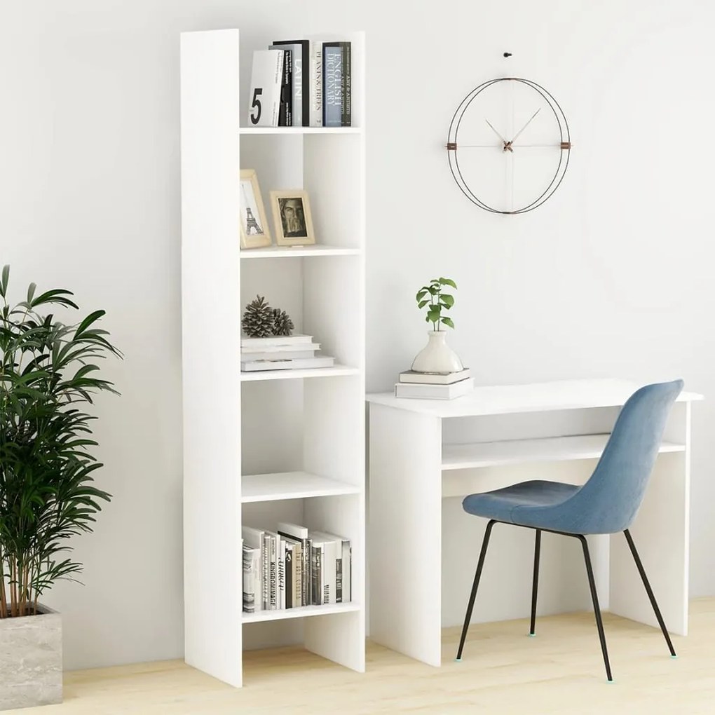 803398 vidaXL Estante de livros 40x35x180 cm derivados de madeira branco